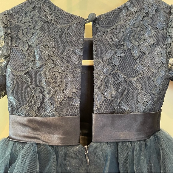 NWOT Navy Formal Flower Girl Dress by Princessly Size 3 - Picture 5 of 6